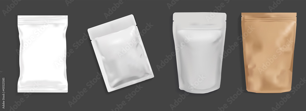 Flexible and pouch packaging 3D Illustrator Flexible and pouch packaging 3D Illustrator