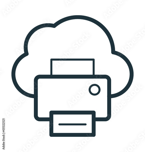 Cloud Printing Vector Icon