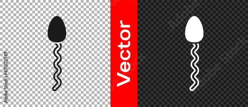 Black Sperm icon isolated on transparent background. Vector