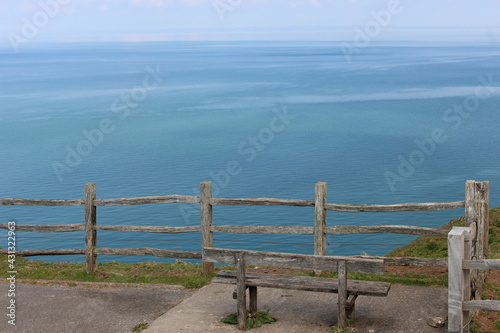 A photograph of the view at Rhossili Bay, on the Gower peninsula, Wales, UK