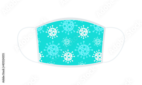 Protective medical face mask for corona virus protection isolated on a white background.