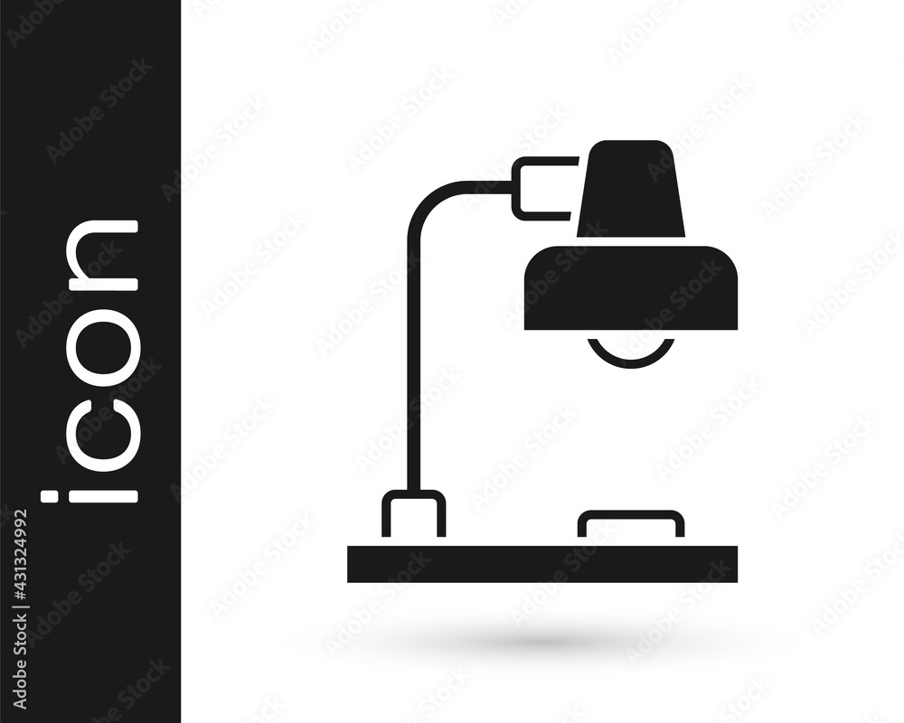 Black Table lamp icon isolated on white background. Vector Black Table lamp icon isolated on white background. Vector