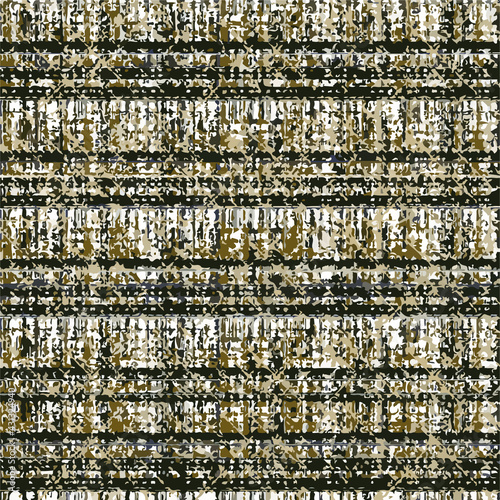 Tie dye shibori colorful  rustic tartan seamless pattern. Watercolour abstract texture in vector