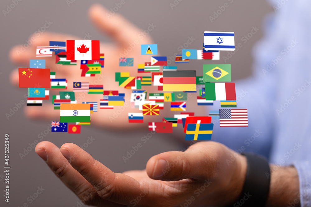 international counties flags - 3D realistic. international counties flags - 3D realistic.
