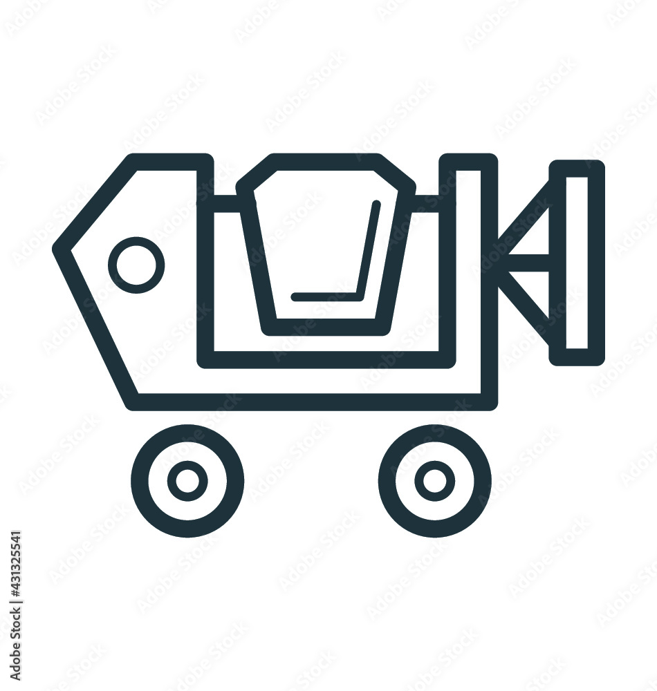 Concrete Mixer Cool Vector Icon Concrete Mixer Cool Vector Icon