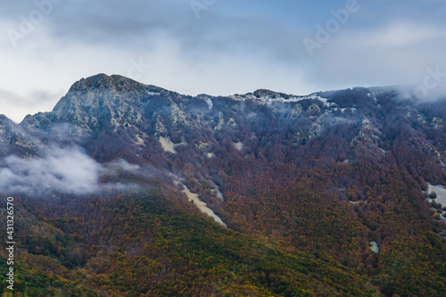 Autumn grey sky in the mountains (Les Agudes, Montseny Natural Park, Catalonia, Spain) photo