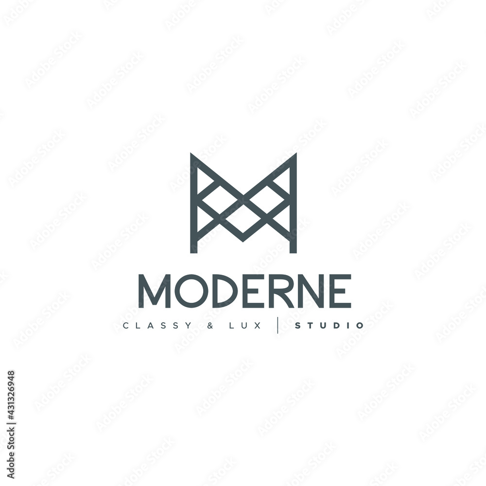 Fototapeta premium M Letter Logo Lettermark Monogram - Typeface Type Emblem Character Trademark