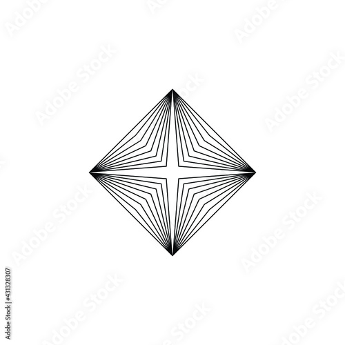 Rhombus Logo - Cube block element perspective geometric abstract design vector line art geometry shape grid mosaic finance business