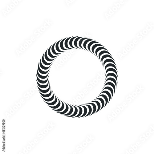Vortex Circle logo abstract circle shape - spiral motion twirl twist curve rotation spin whirlpool radial warp geometric shape for businesses - spinning circle