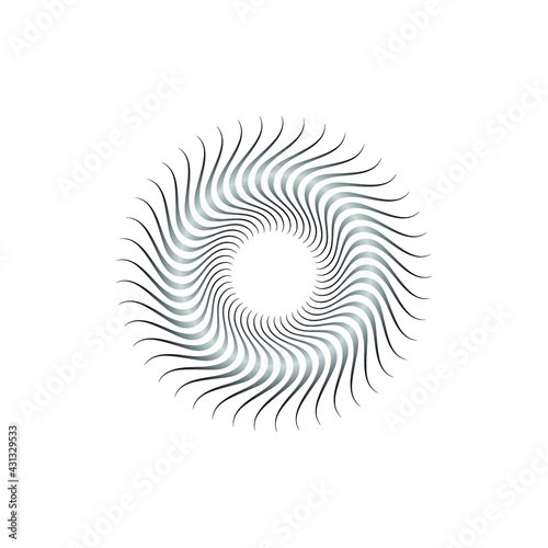 Vortex Circle logo abstract circle shape - spiral motion twirl twist curve rotation spin whirlpool radial warp geometric shape for businesses - spinning circle