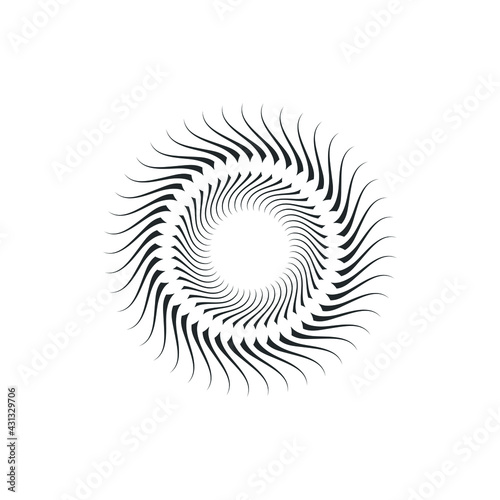 Vortex Circle logo abstract circle shape - spiral motion twirl twist curve rotation spin whirlpool radial warp geometric shape for businesses - spinning circle