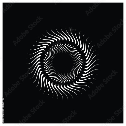 Vortex Circle logo abstract circle shape - spiral motion twirl twist curve rotation spin whirlpool radial warp geometric shape for businesses - spinning circle