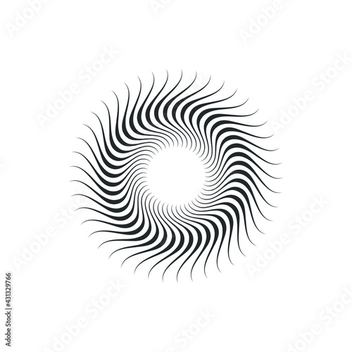 Vortex Circle logo abstract circle shape - spiral motion twirl twist curve rotation spin whirlpool radial warp geometric shape for businesses - spinning circle