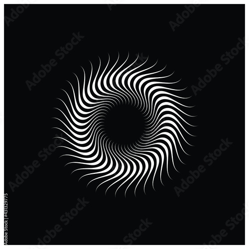 Vortex Circle logo abstract circle shape - spiral motion twirl twist curve rotation spin whirlpool radial warp geometric shape for businesses - spinning circle