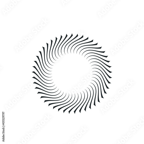 Vortex Circle logo abstract circle shape - spiral motion twirl twist curve rotation spin whirlpool radial warp geometric shape for businesses - spinning circle