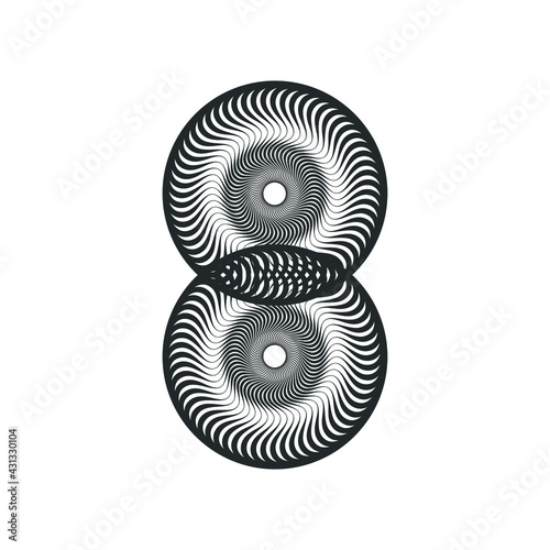 Vortex Circle logo abstract circle shape - spiral motion twirl twist curve rotation spin whirlpool radial warp geometric shape for businesses - spinning circle
