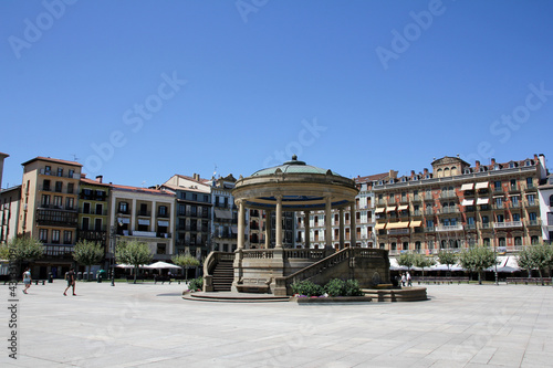 Pamplona Castle Square by day with the famous roundabout in the middle