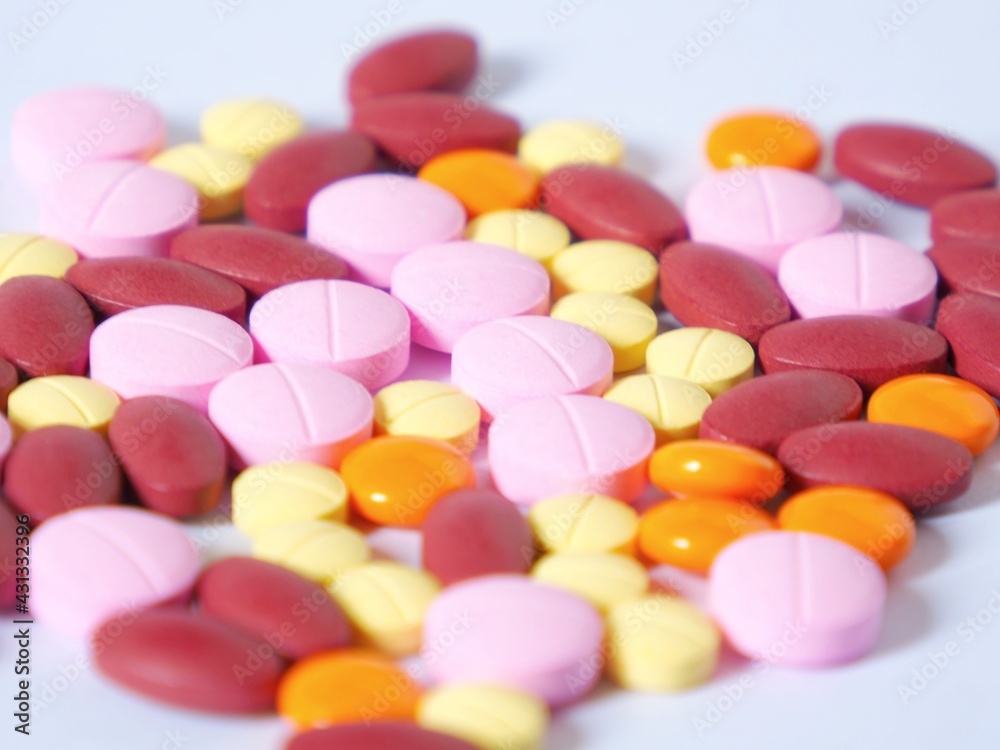Pictures of pills on a white background Pictures of pills on a white background