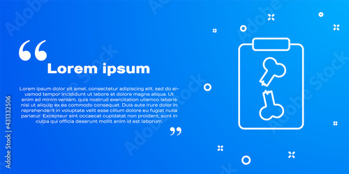 White line X-ray shots icon isolated on blue background. Vector
