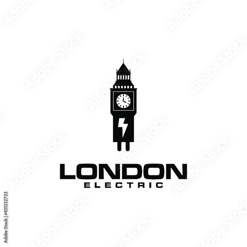 london electric land mark symbol vector logo design