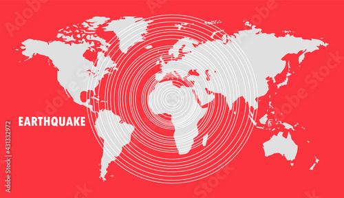 earthquake wave concept, Wave with Circle Vibration. Richter Earthquake Magnitude Scale