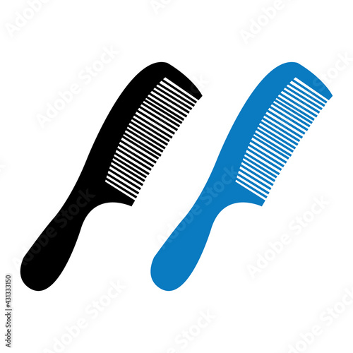 Hair combs vector icon. Hairbrush silhouette isolated on eps 10