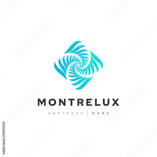 Vortex Circle logo abstract circle shape - spiral motion twirl twist curve rotation spin whirlpool radial warp geometric shape for businesses - spinning circle