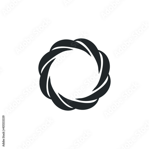 Vortex Circle logo abstract circle shape - spiral motion twirl twist curve rotation spin whirlpool radial warp geometric shape for businesses - spinning circle