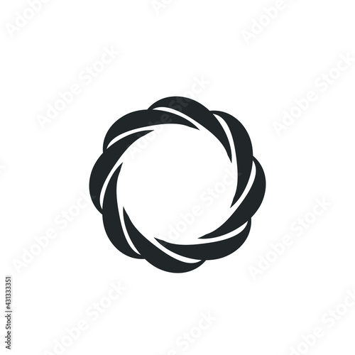 Vortex Circle logo abstract circle shape - spiral motion twirl twist curve rotation spin whirlpool radial warp geometric shape for businesses - spinning circle