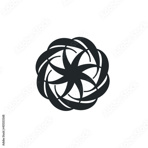 Vortex Circle logo abstract circle shape - spiral motion twirl twist curve rotation spin whirlpool radial warp geometric shape for businesses - spinning circle