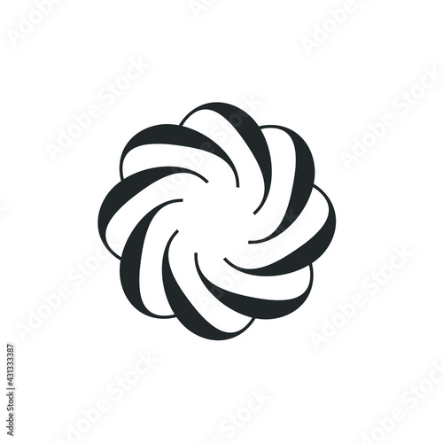 Vortex Circle logo abstract circle shape - spiral motion twirl twist curve rotation spin whirlpool radial warp geometric shape for businesses - spinning circle