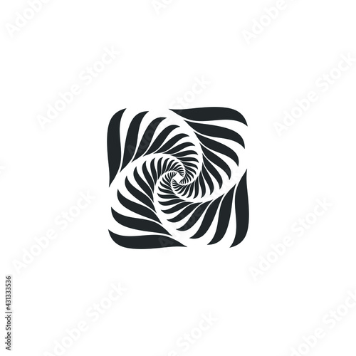 Vortex Circle logo abstract circle shape - spiral motion twirl twist curve rotation spin whirlpool radial warp geometric shape for businesses - spinning circle