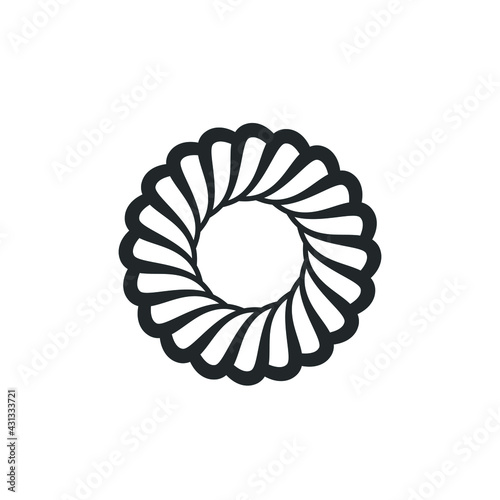 Vortex Circle logo abstract circle shape - spiral motion twirl twist curve rotation spin whirlpool radial warp geometric shape for businesses - spinning circle