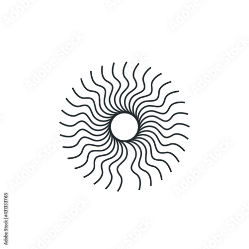 Vortex Circle logo abstract circle shape - spiral motion twirl twist curve rotation spin whirlpool radial warp geometric shape for businesses - spinning circle