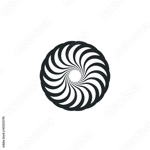 Vortex Circle logo abstract circle shape - spiral motion twirl twist curve rotation spin whirlpool radial warp geometric shape for businesses - spinning circle