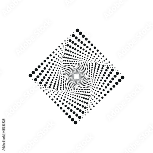 Vortex Circle logo abstract circle shape - spiral motion twirl twist curve rotation spin whirlpool radial warp geometric shape for businesses - spinning circle