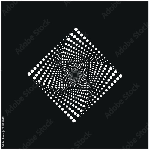 Vortex Circle logo abstract circle shape - spiral motion twirl twist curve rotation spin whirlpool radial warp geometric shape for businesses - spinning circle