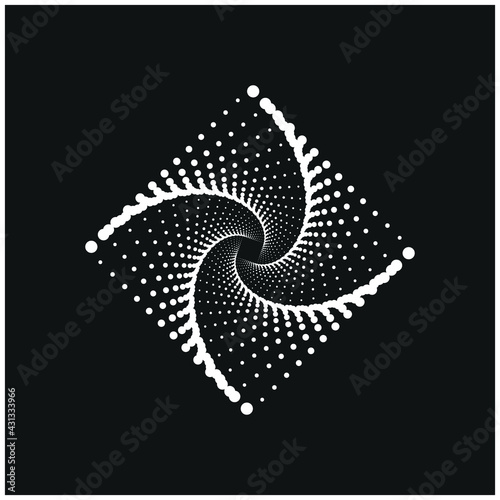 Vortex Circle logo abstract circle shape - spiral motion twirl twist curve rotation spin whirlpool radial warp geometric shape for businesses - spinning circle
