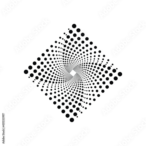 Vortex Circle logo abstract circle shape - spiral motion twirl twist curve rotation spin whirlpool radial warp geometric shape for businesses - spinning circle