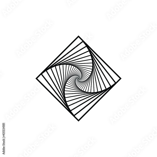 Vortex Circle logo abstract circle shape - spiral motion twirl twist curve rotation spin whirlpool radial warp geometric shape for businesses - spinning circle