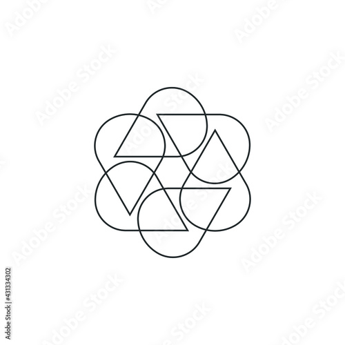 Vortex Circle logo abstract circle shape - spiral motion twirl twist curve rotation spin whirlpool radial warp geometric shape for businesses - spinning circle