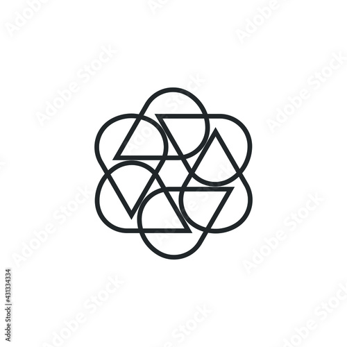 Vortex Circle logo abstract circle shape - spiral motion twirl twist curve rotation spin whirlpool radial warp geometric shape for businesses - spinning circle