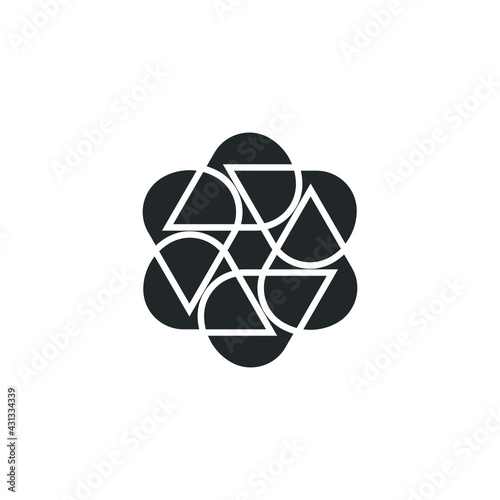 Vortex Circle logo abstract circle shape - spiral motion twirl twist curve rotation spin whirlpool radial warp geometric shape for businesses - spinning circle