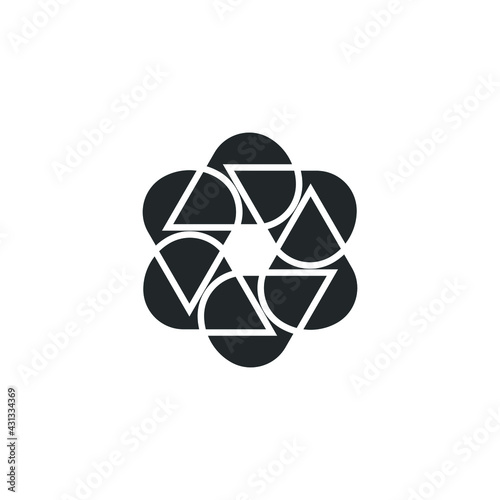 Vortex Circle logo abstract circle shape - spiral motion twirl twist curve rotation spin whirlpool radial warp geometric shape for businesses - spinning circle