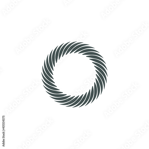 Vortex Circle logo abstract circle shape - spiral motion twirl twist curve rotation spin whirlpool radial warp geometric shape for businesses - spinning circle