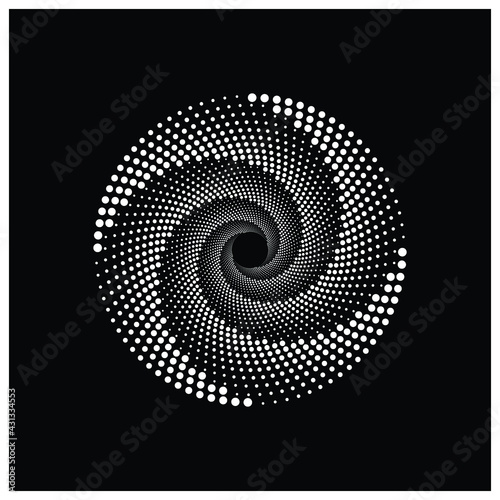 Vortex Circle logo abstract circle shape - spiral motion twirl twist curve rotation spin whirlpool radial warp geometric shape for businesses - spinning circle