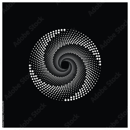 Vortex Circle logo abstract circle shape - spiral motion twirl twist curve rotation spin whirlpool radial warp geometric shape for businesses - spinning circle