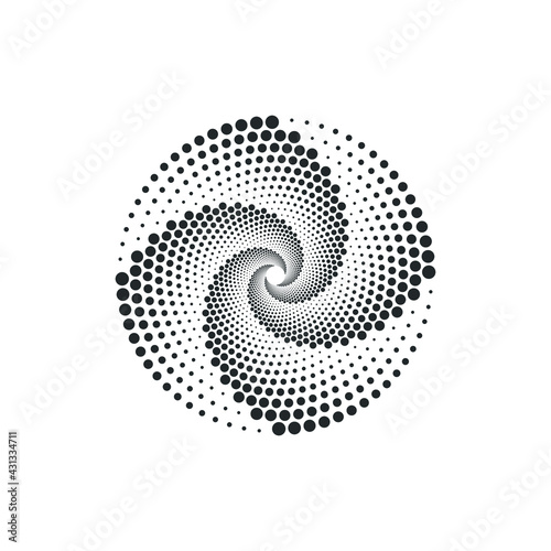 Vortex Circle logo abstract circle shape - spiral motion twirl twist curve rotation spin whirlpool radial warp geometric shape for businesses - spinning circle