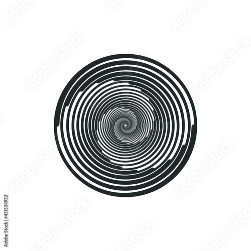 Vortex Circle logo abstract circle shape - spiral motion twirl twist curve rotation spin whirlpool radial warp geometric shape for businesses - spinning circle