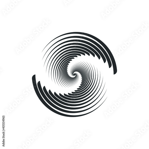 Vortex Circle logo abstract circle shape - spiral motion twirl twist curve rotation spin whirlpool radial warp geometric shape for businesses - spinning circle